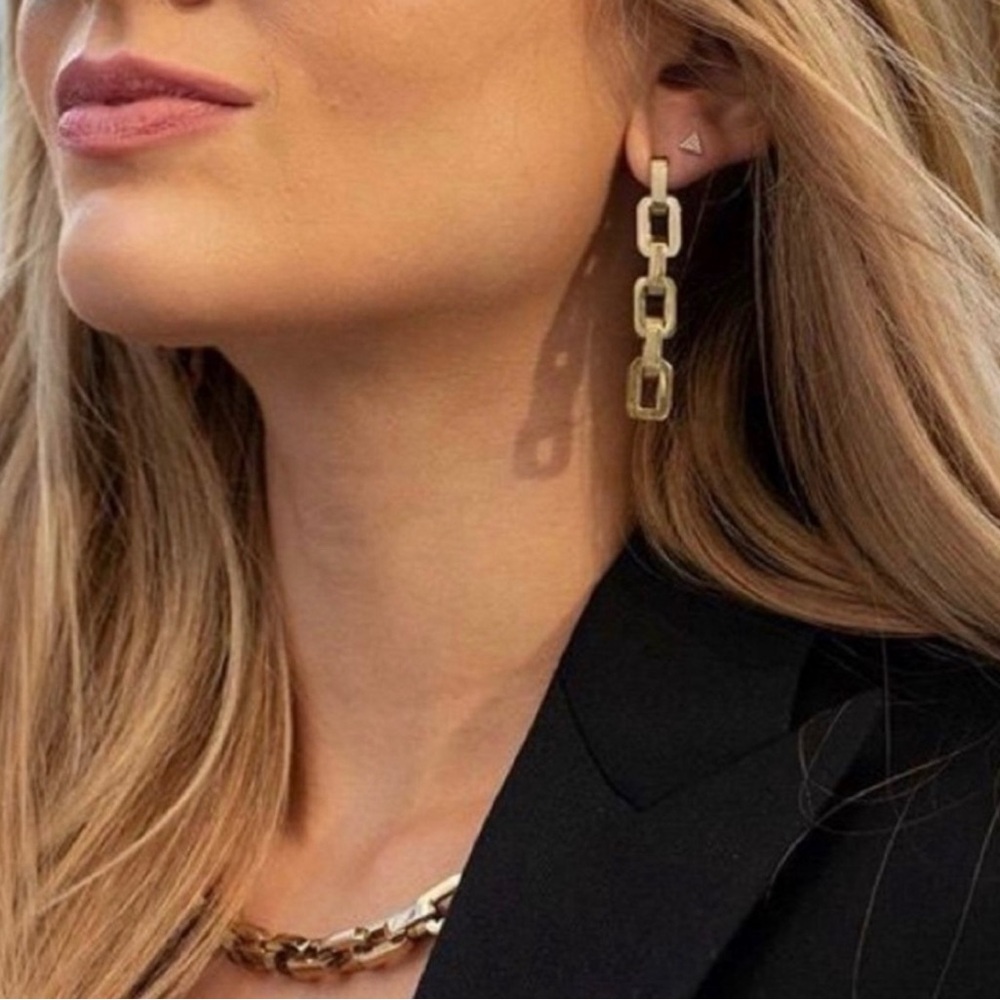 NWT Eddie Borgo Supra Link Drop Earrings